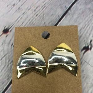 5/$25 Geometric two tone shiny statement earrings